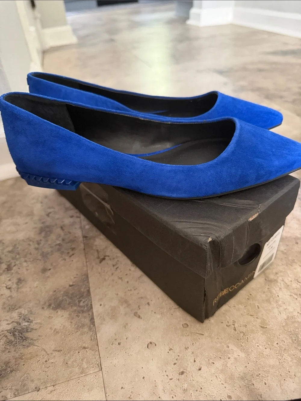 Rebecca Minkoff Fallon Blue Suede Ballet Flats - Women's Slip-On size 7